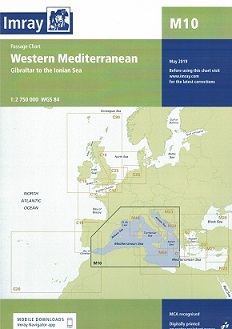 Western Mediterranean. Gibraltar to the Ionian Sea. Carta Náutica Imray M10