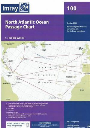 North Atlantic Ocean Passage Chart. Carta Náutica Imray 100