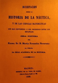 Disertación sobre la Historia de la Náutica y de las Ciencias Matemáticas